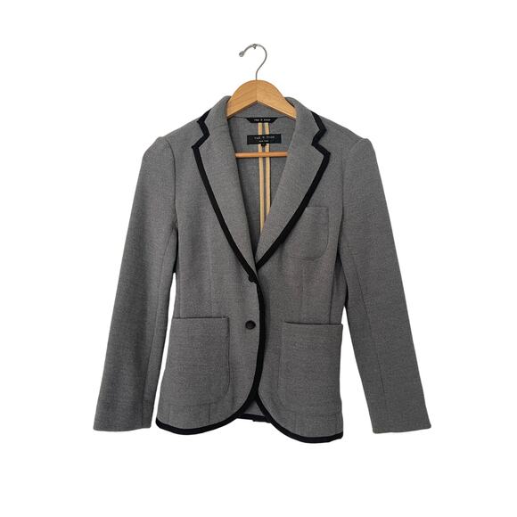 Rag & Bone Bromley Gray Merino Wool Blazer Size Small - Picture 2 of 5